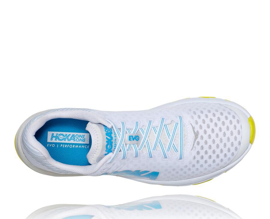 Running Shoes Mens - Hoka One One EVO Carbon Rocket - White - DQVXRHA-82